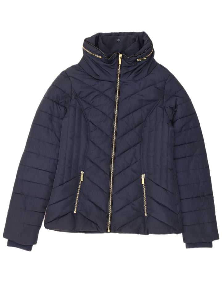 Jachetă căptușită cu glugă Oasis pentru femei UK 6 XS poliester bleumarin