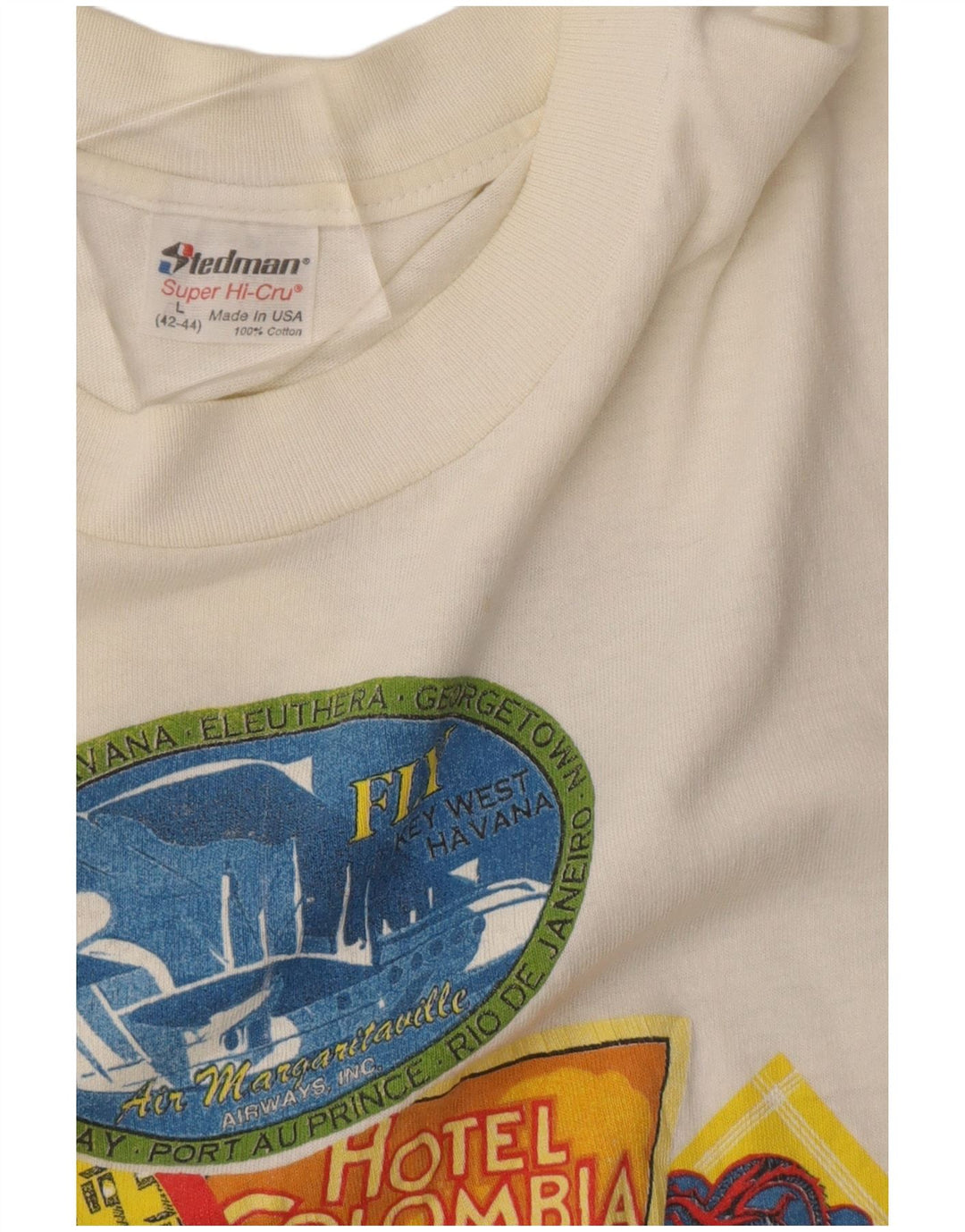 Tricou cu grafic Jimmy Buffet Vintage pentru bărbați Top mare din bumbac alb