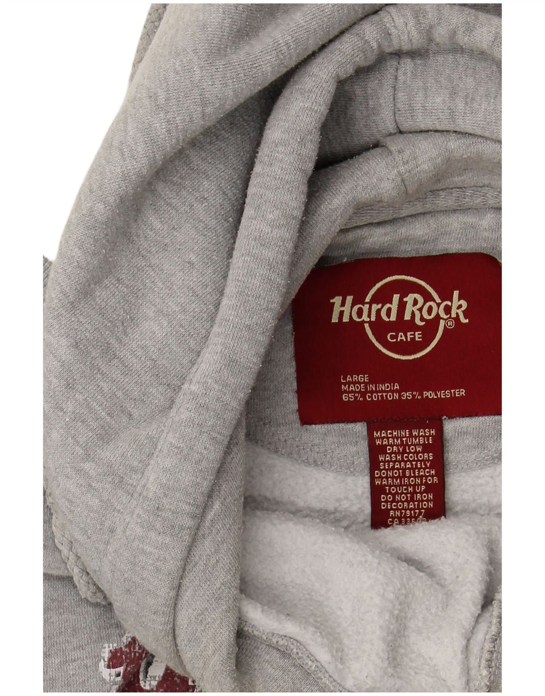 HARD ROCK CAFE Pulover pentru femei Vienna Graphic Hoodie UK 16 mare bumbac gri
