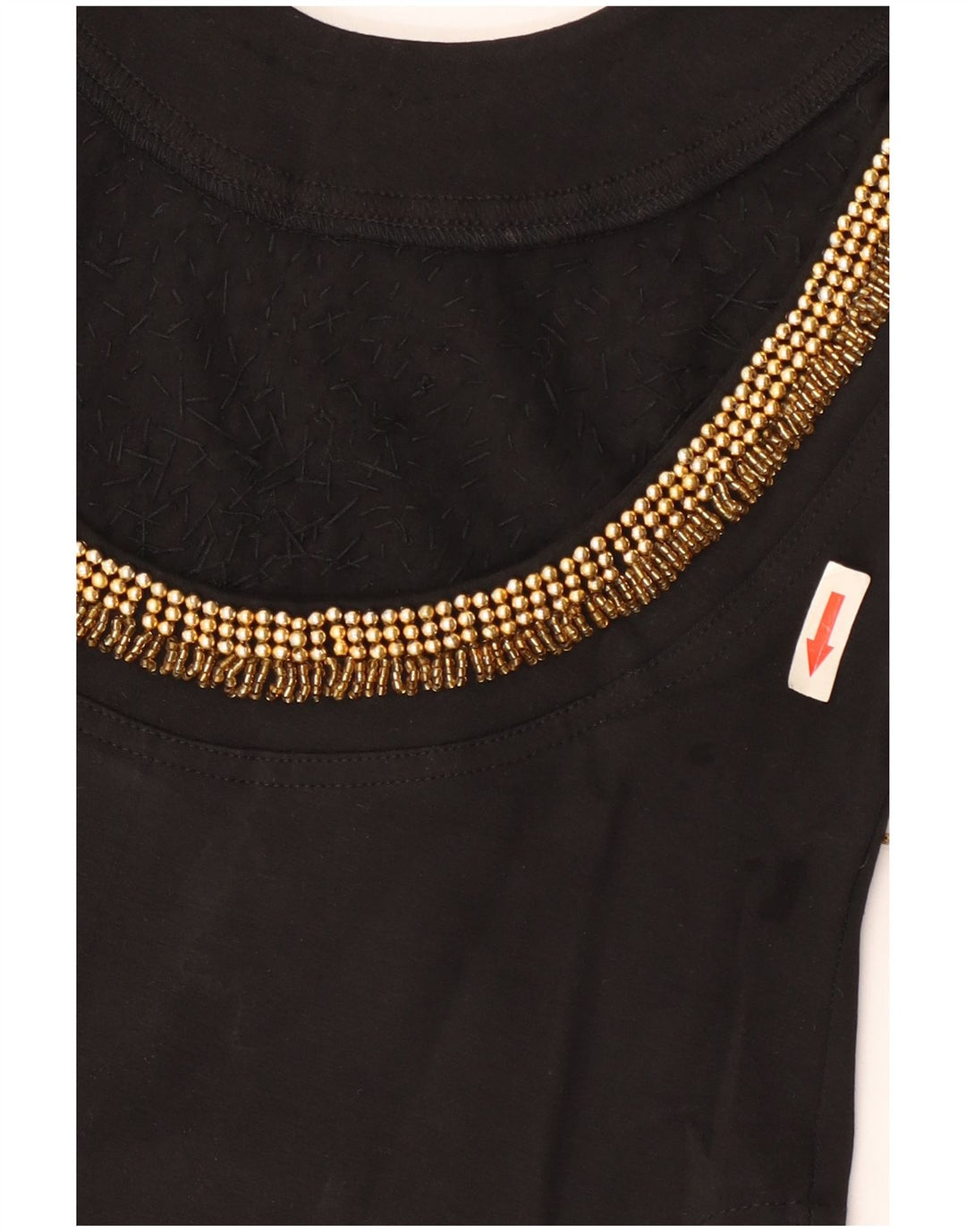 Body vintage pentru femei cu mânecă lungă UK 12 bumbac mediu negru