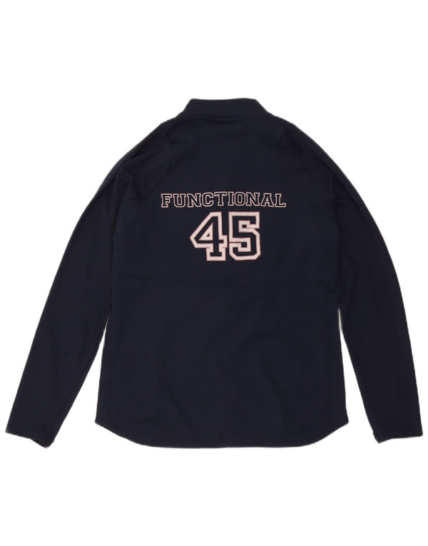 Top de trening Nike Dri Fit Graphic Pulover pentru femei UK 14 Medium Bleumarin