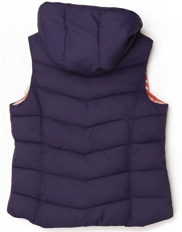 Joules Gilet căptușit cu glugă pentru femei UK 14 Large Bleumarin Colorblock