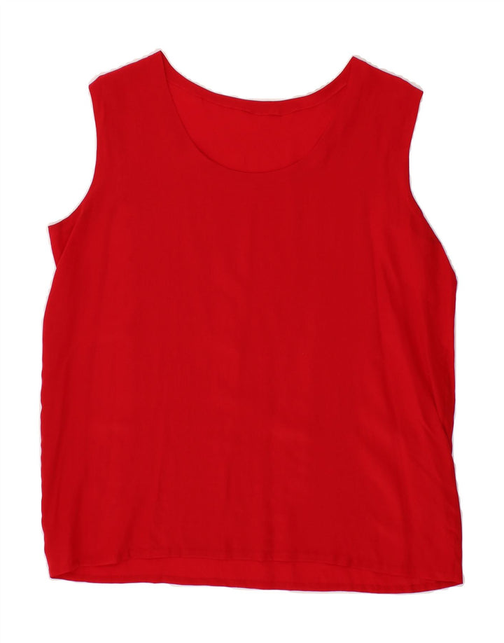 VINTAGE Womens Sleeveless Blouse Top UK 14 Large Red Vintage Vintage and Second-Hand Vintage from Messina Hembry 