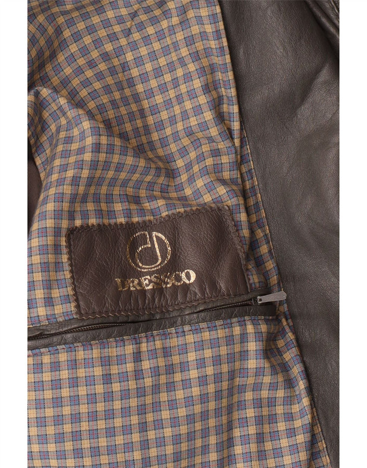 Palton din piele pentru bărbați DRESSCO IT 54 2XL din piele gri