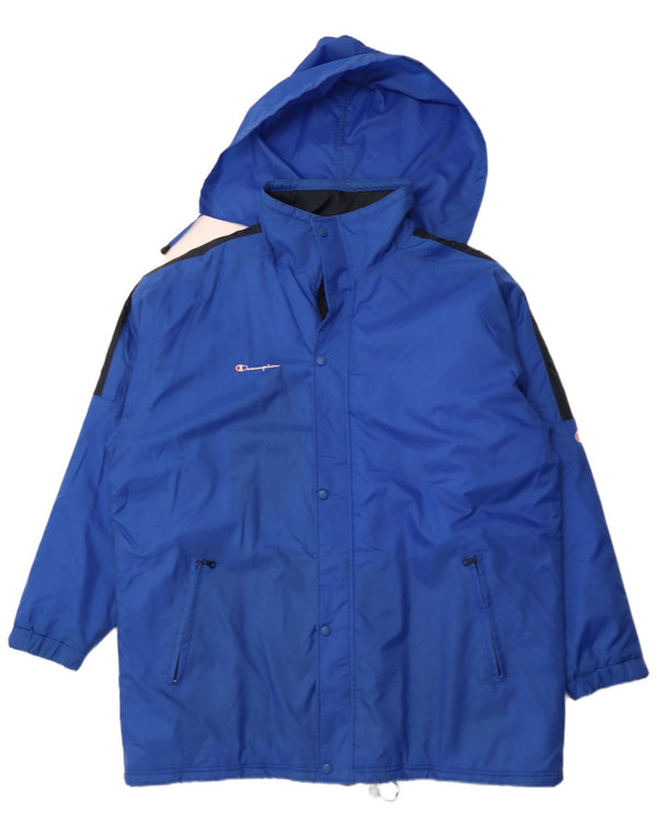 CHAMPION Mens Loose Fit Hooded Padded Coat UK 44 2XL Blue Polyamide