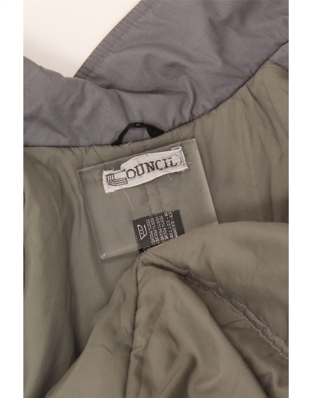 VINTAGE Mens Military Windbreaker Jacket UK 40 Large Grey Polyester Vintage Vintage and Second-Hand Vintage from Messina Hembry 