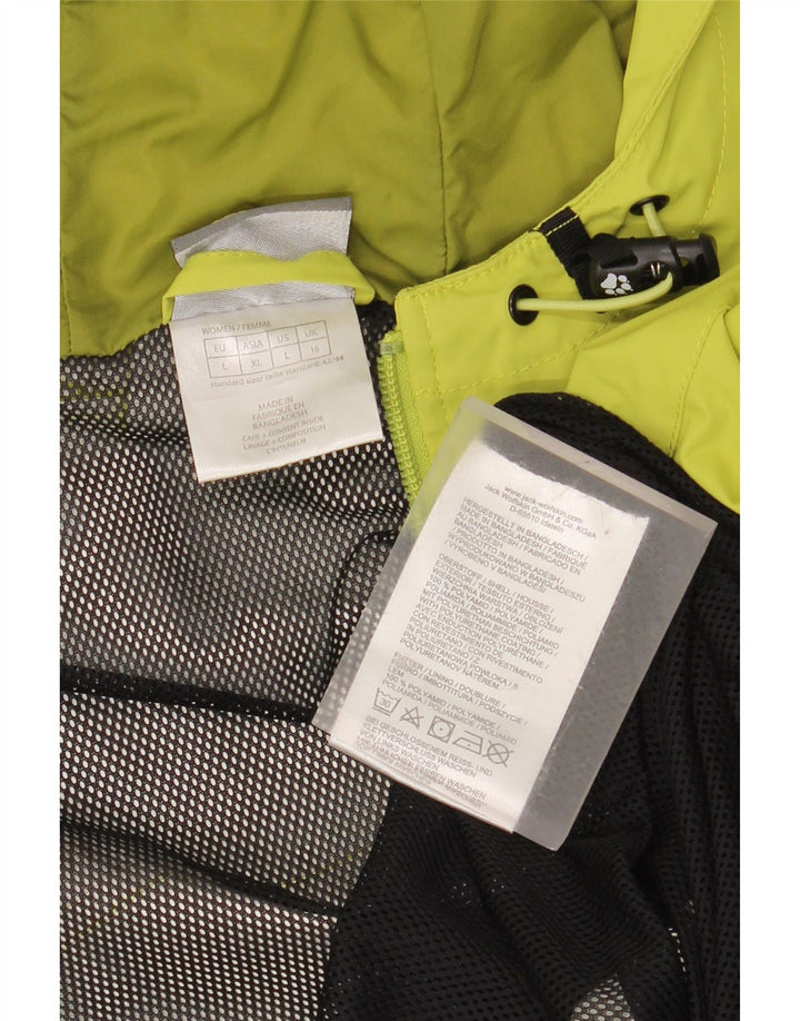 JACK WOLFSKIN Jachetă de ploaie supradimensionată cu glugă pentru femei UK 16 Large Green