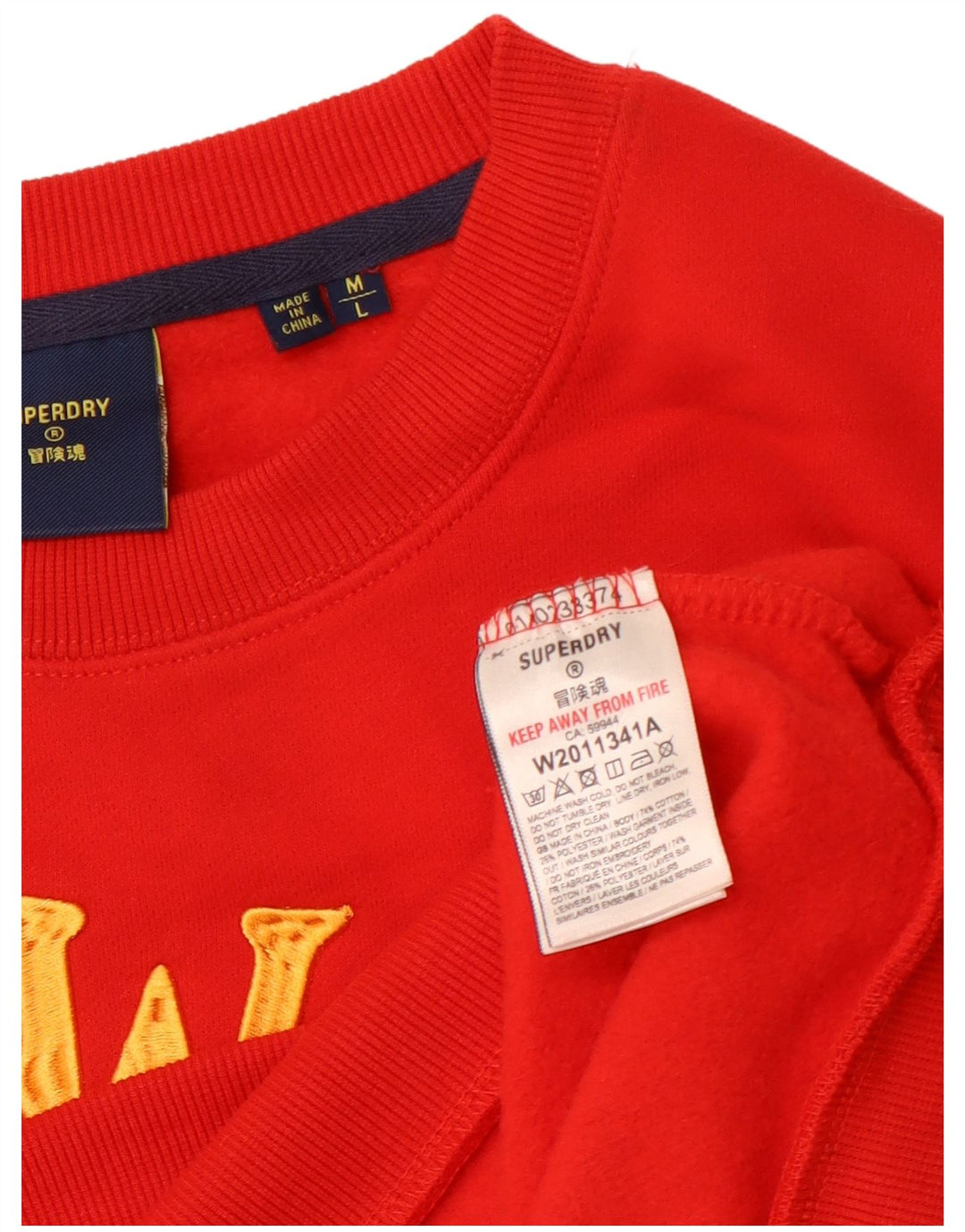 SUPERDRY Hanorac cu grafic Hawks pentru bărbați Pulover mare, roșu, bumbac