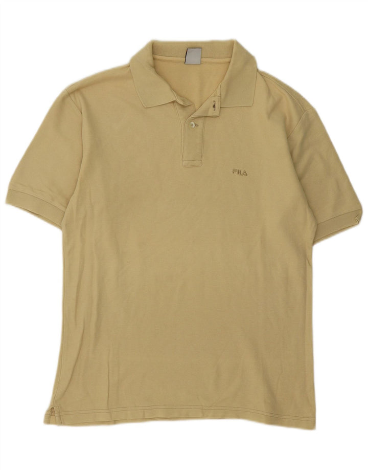 Cămașă polo Fila Bărbați Regular Fit IT 46 Bumbac galben mic