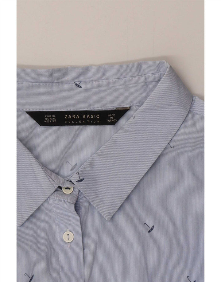 Cămașă pentru femei Zara cu model abstract UK 18 XL Albastru