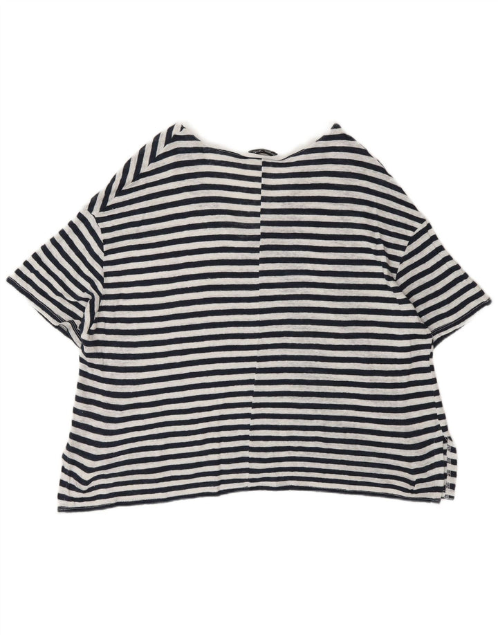 Tricou supradimensionat pentru femei Zara UK 14 Medium Black Pinstripe