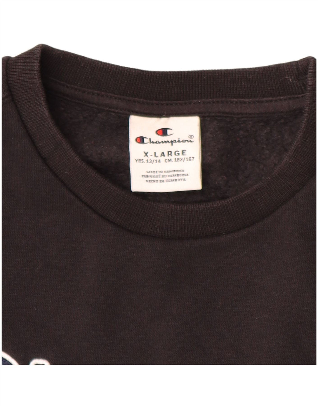CHAMPION Băieți Pulover Grafic Pulover 13-14 Ani XL Bumbac Negru