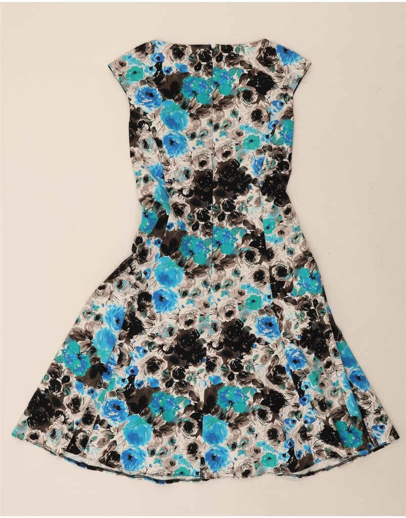 PER UNA Womens Sleeveless A-Line Dress UK 12 Medium Blue Floral Vintage Per Una and Second-Hand Per Una from Messina Hembry 