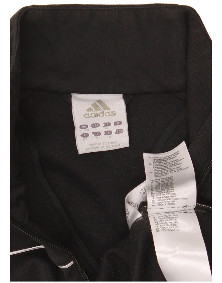 Pulover pentru bărbați Adidas, cu fermoar și gât, UK 42/44 Poliester negru mare
