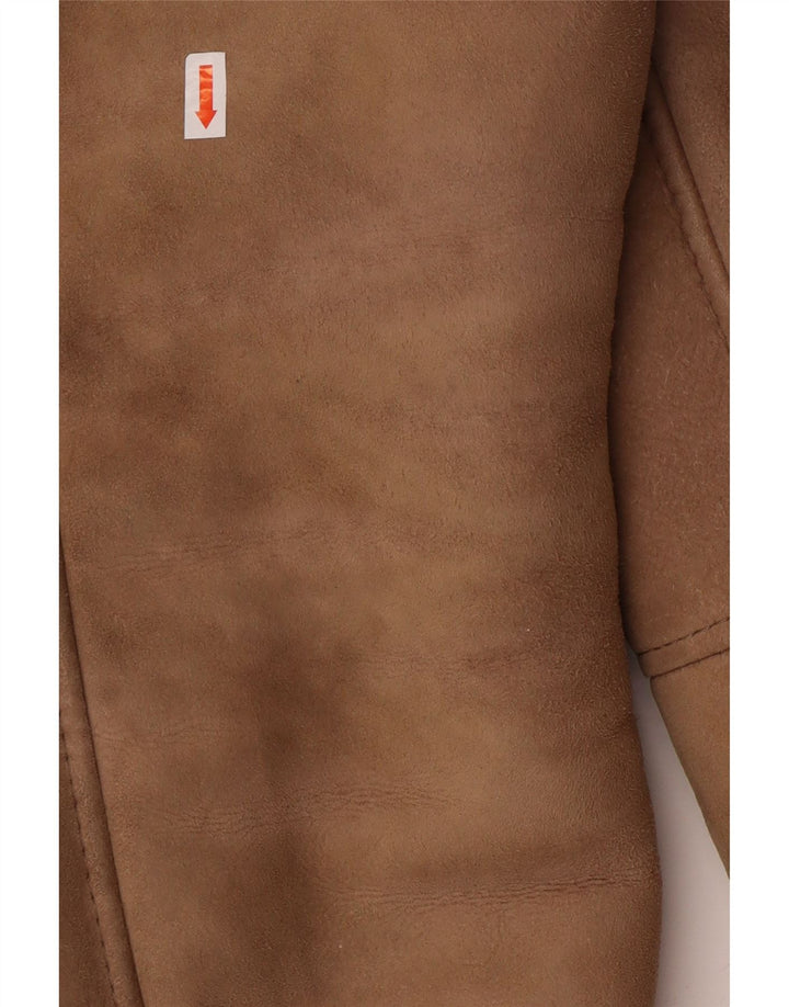 Jachetă din shearling pentru bărbați VINTAGE IT 50 mare, maro, din shearling