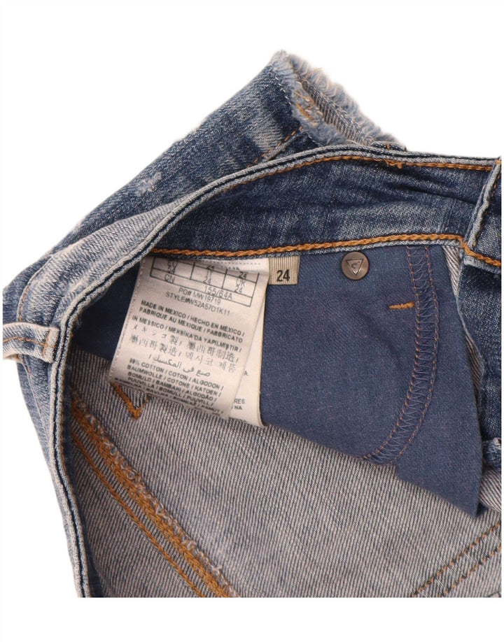 Pantaloni de damă Guess Distressed Hot Pants W24 XS Blue Bumbac