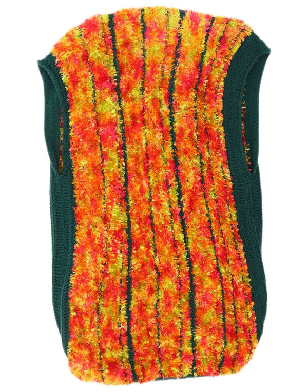 Pulover cardigan cu paragate vintage pentru femei UK 16 mare, multicolore, cu dungi
