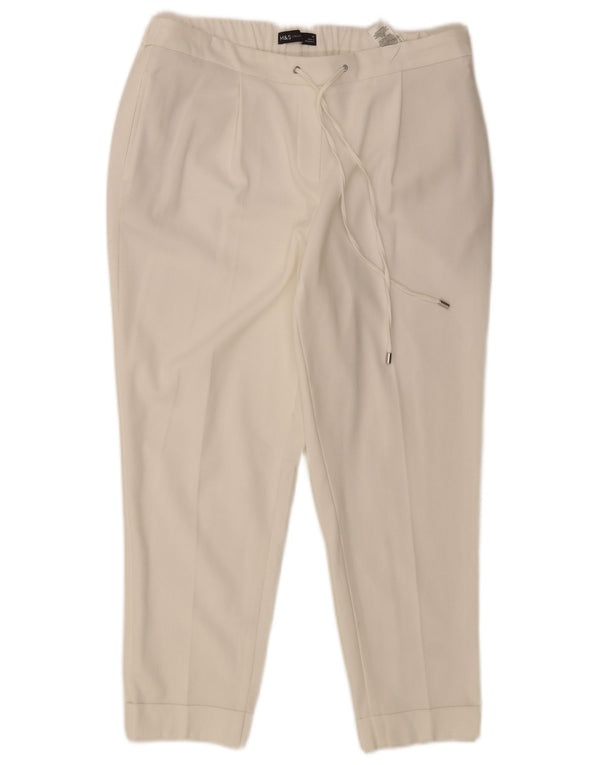 Pantaloni chino pentru femei Marks & Spencer pegged UK 14 Large W32 L25 White