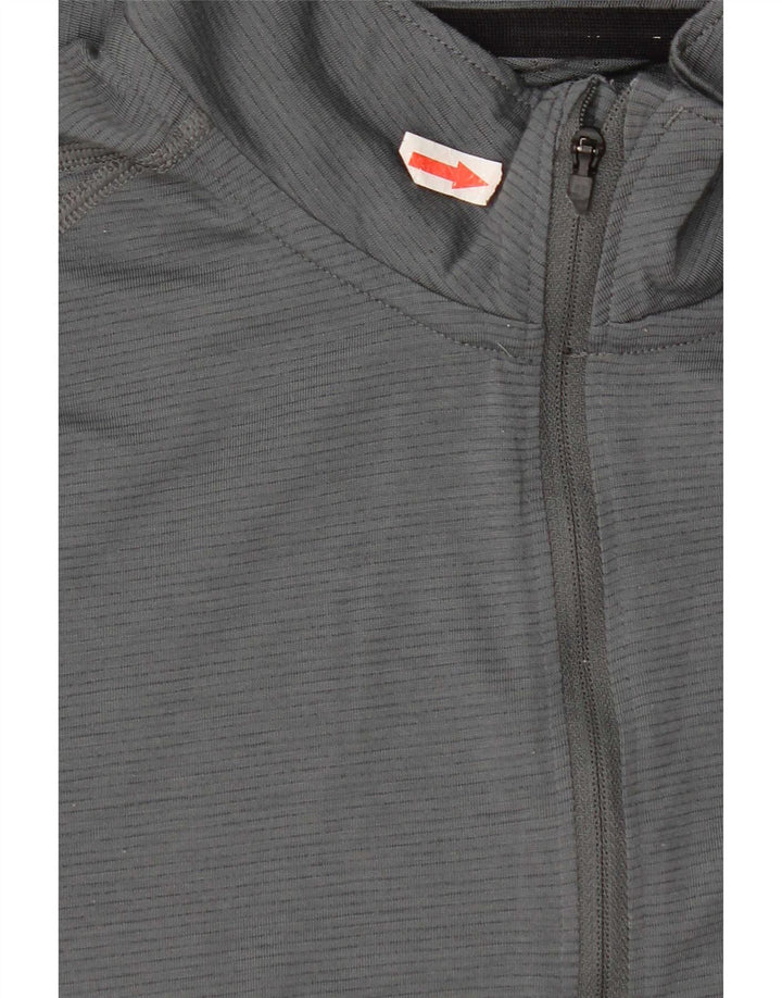 Under Armour pentru bărbați Heat Gear, cu fermoar și gât, cu mânecă lungă, poliester mic, gri