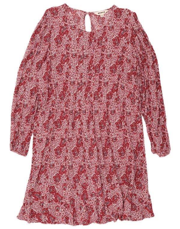 Rochie Boden cu mânecă lungă pentru femei UK 22 3XL Roșu Paisley Viscose