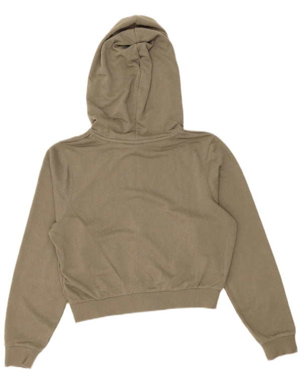 Pulover Nike Crop Oversized Zip Hoodie pentru femei UK 6 XS Kaki Bumbac