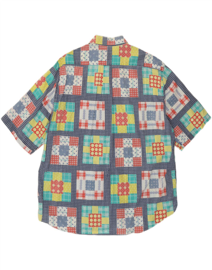 Cămașă cu mânecă scurtă pentru bărbați VINTAGE, bumbac mozaic multicolor XL