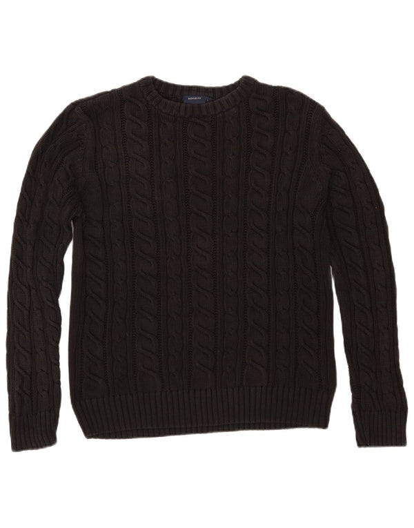 REDGREEN Womens Boat Neck Jumper Sweater UK 16 Large Black Cotton