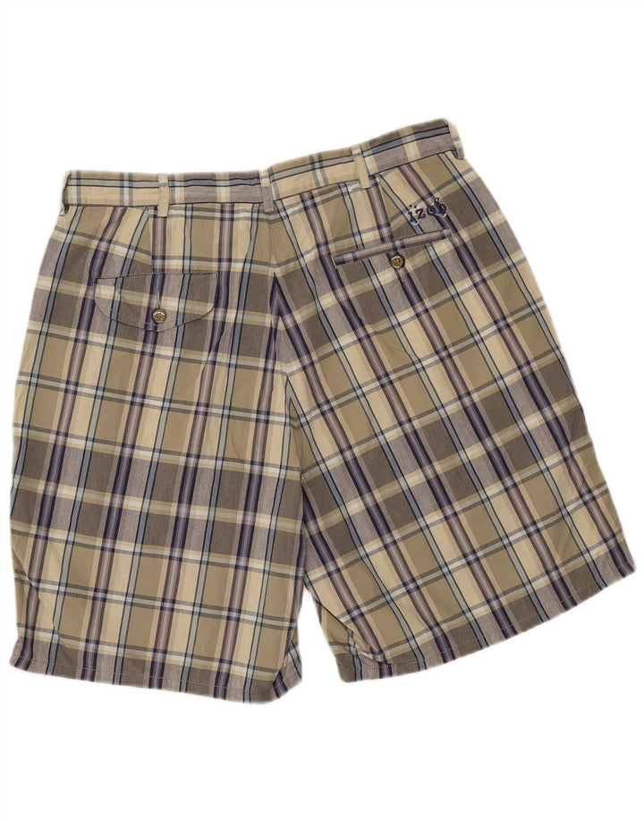 Pantaloni scurți chino pentru bărbați IZOD W34, bumbac cu carouri mari, kaki