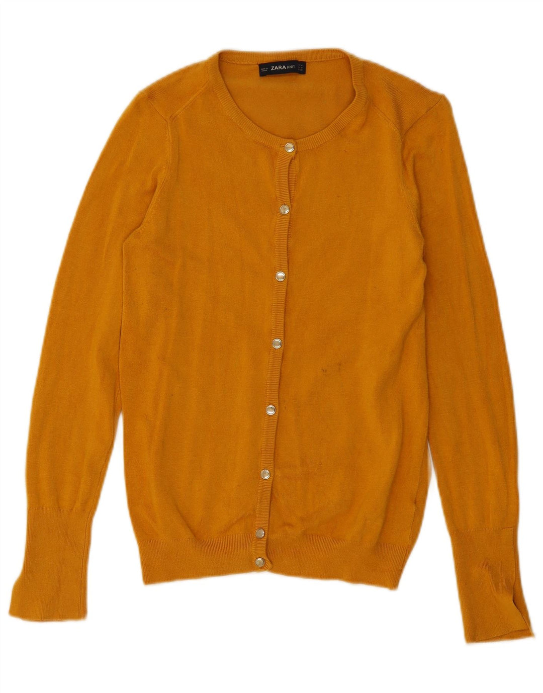 Pulover cardigan pentru femei Zara UK 12, viscoză galbenă medie