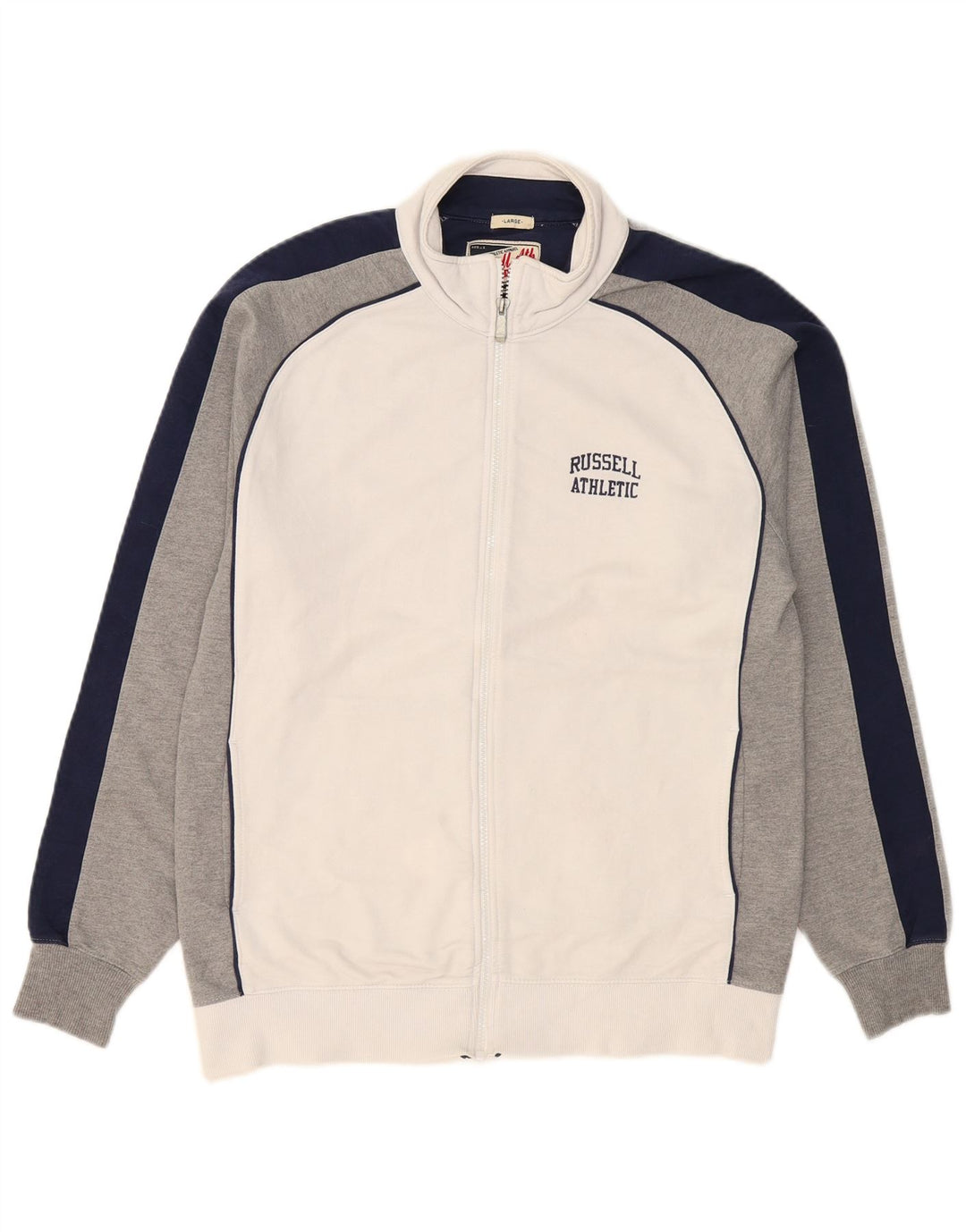 Jachetă de trening pentru bărbați RUSSELL ATHLETIC, mare, alb, bloc de culoare