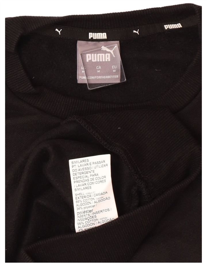 Hanorac grafic pentru bărbați PUMA Pulover mediu negru, bumbac color bloc