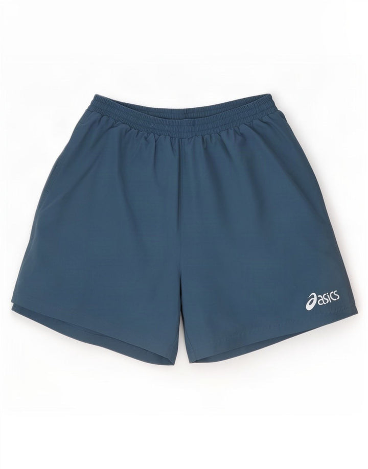 Pantaloni scurti sport Asics pentru bărbați, poliester mici, albastru