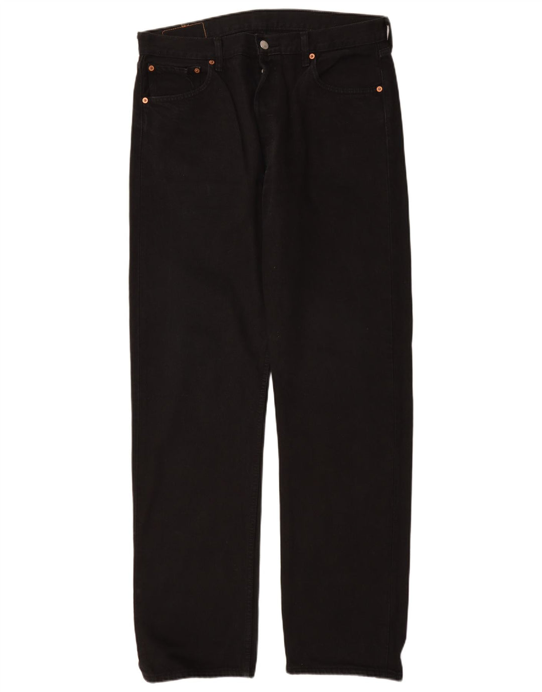 LEVI'S Mens 501 Straight Jeans W36 L34 Black Cotton