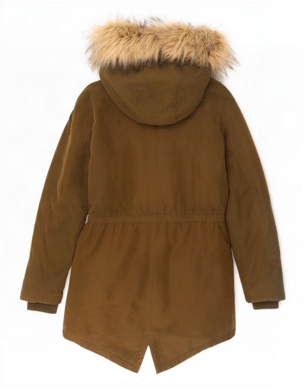 Jachetă parka supradimensionată cu glugă Guess pentru femei UK 6 XS Kaki Poliester