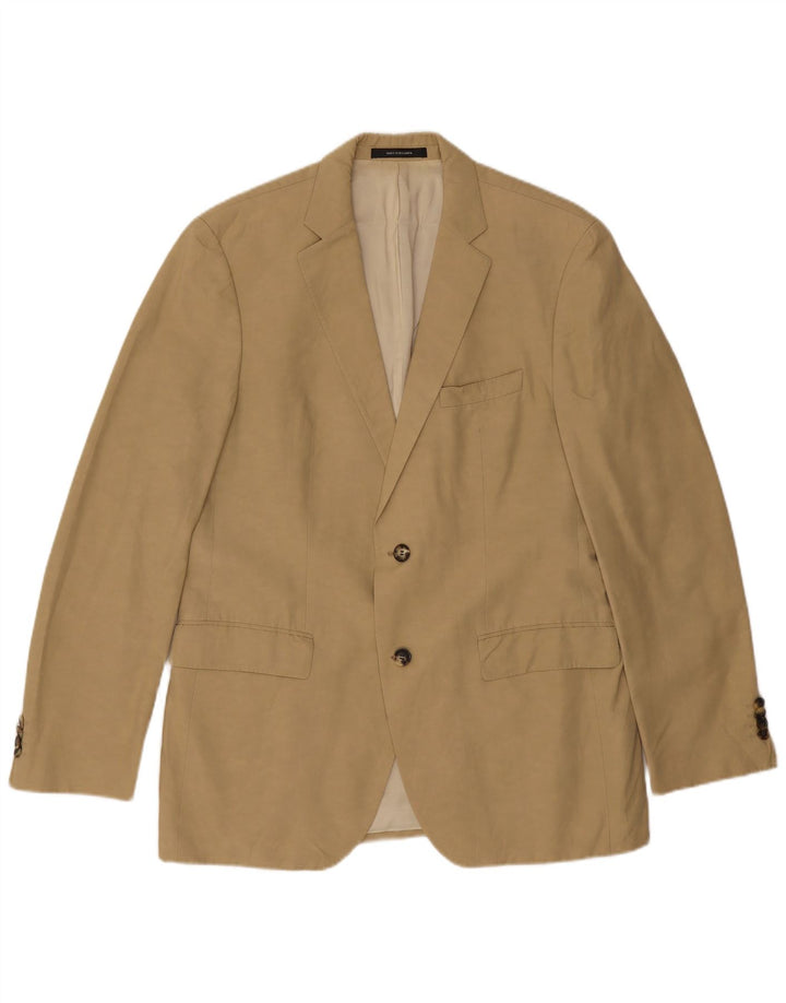 Jachetă pentru bărbați Hugo Boss cu 2 nasturi, UK 50, bumbac, bej, mare