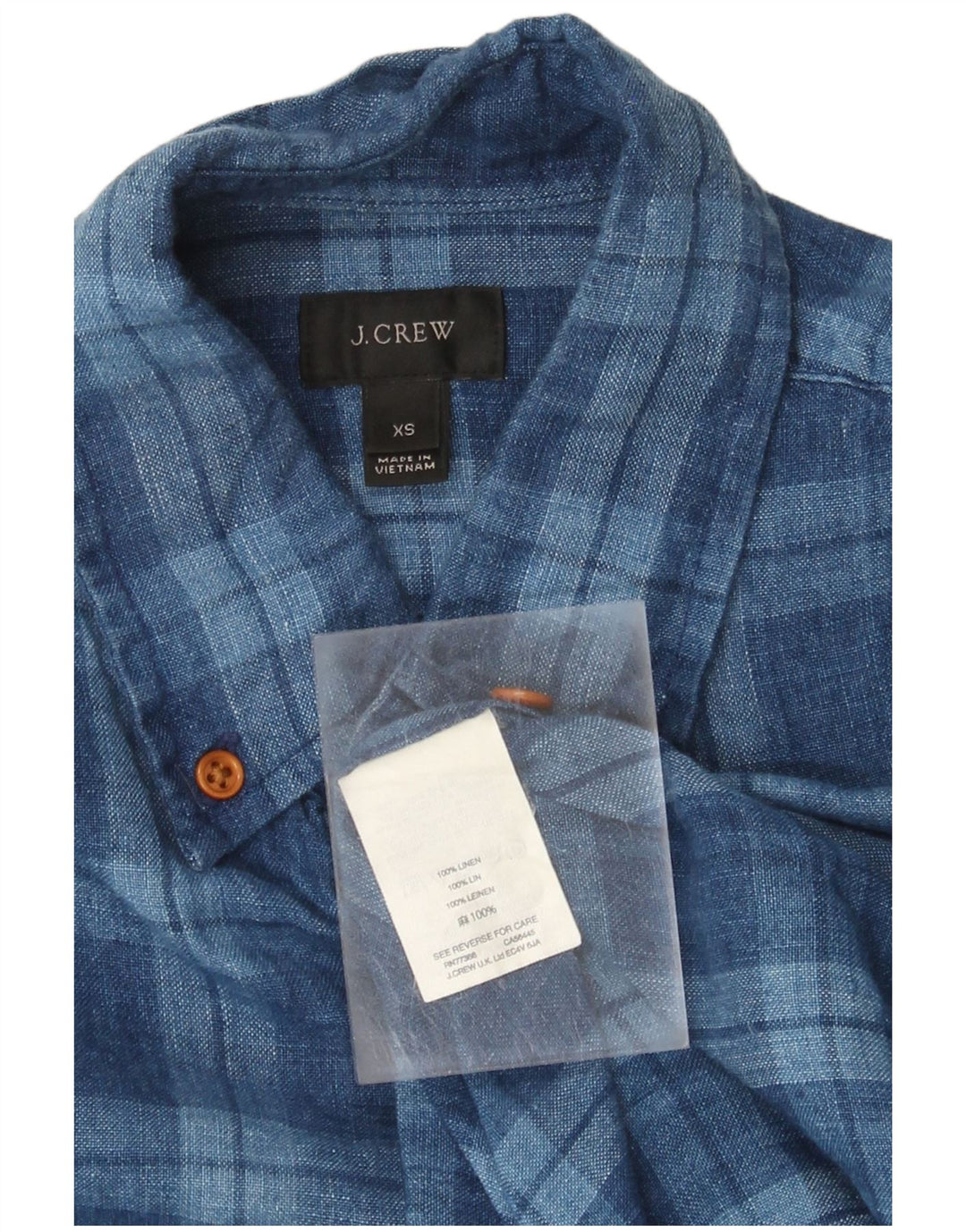Cămașă cu mânecă scurtă pentru bărbați J. CREW XS Blue Check Line