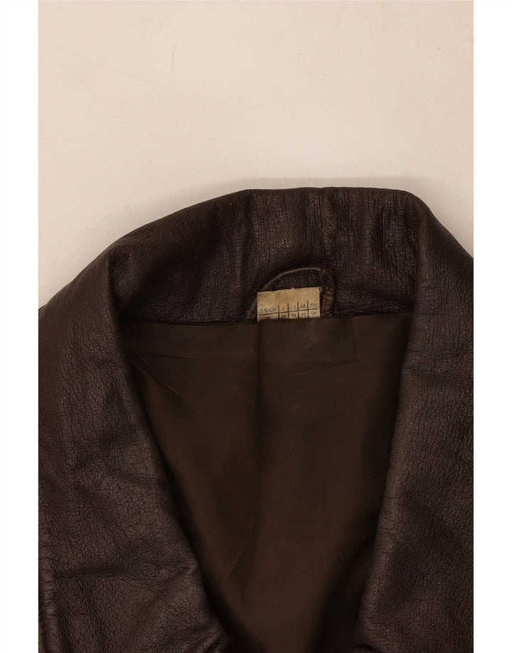 Jachetă de piele vintage pentru femei UK 20 2XL maro