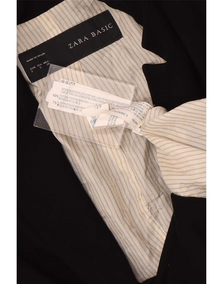 Blazer pentru femei Zara cu 1 nasture, UK 10, mic, negru, viscoză
