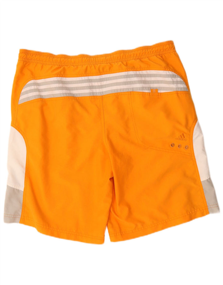 Pantaloni scurți de înot grafic pentru bărbați ADIDAS, mari, portocalii, din poliester