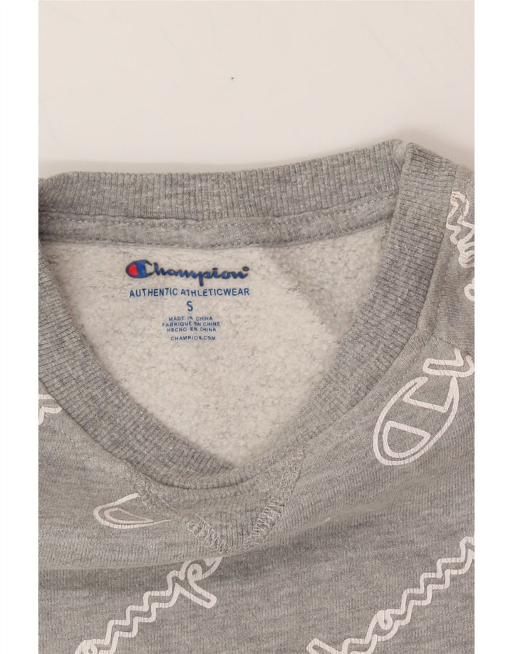 CHAMPION Boys Graphic Sweatshirt Jumper 7-8 Years Small Grey Cotton Vintage Champion and Second-Hand Champion from Messina Hembry 