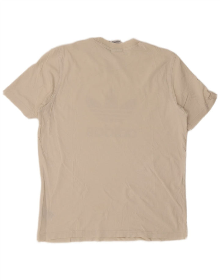 Tricou grafic ADIDAS pentru bărbați Top mediu din bumbac alb