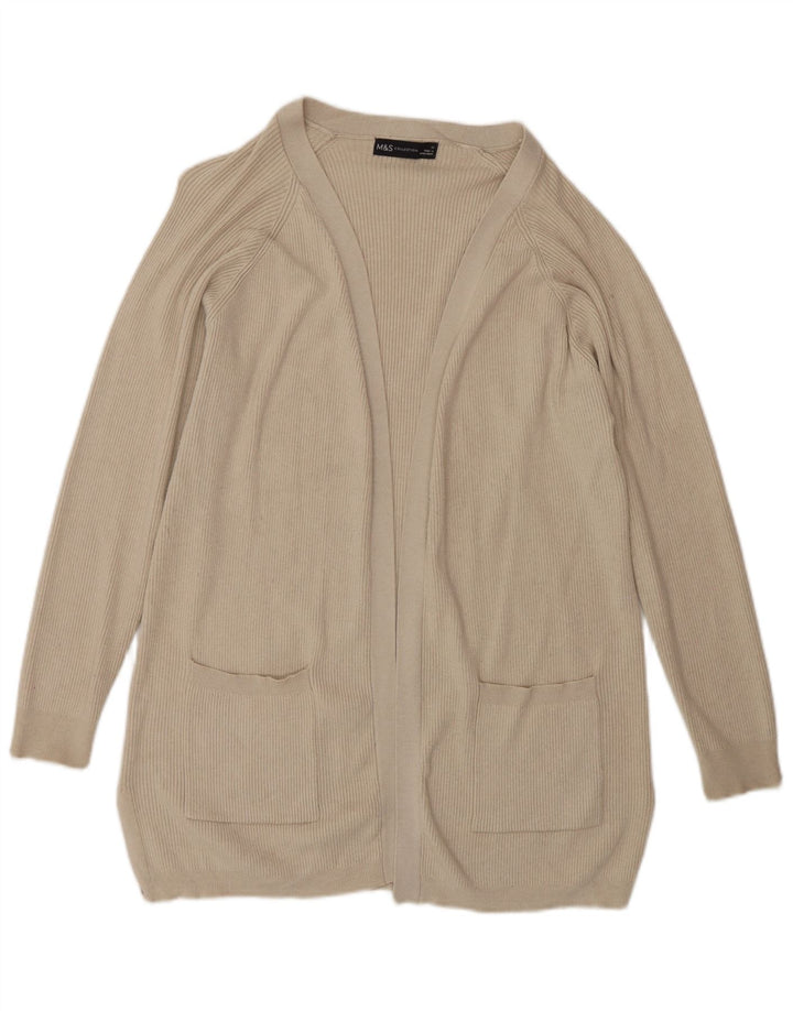 Pulover cardigan deschis pentru femei Marks & Spencer UK 14 Medium Beige Viscose