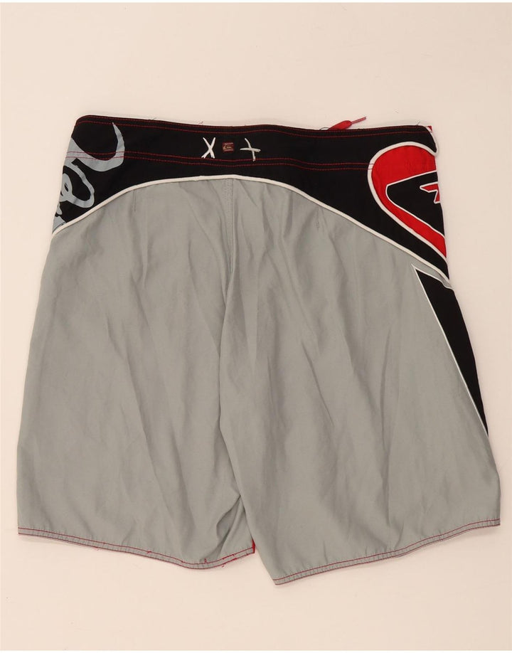 QUIKSILVER Pantaloni scurți de înot cu grafică pentru bărbați, din poliester mare, roșu