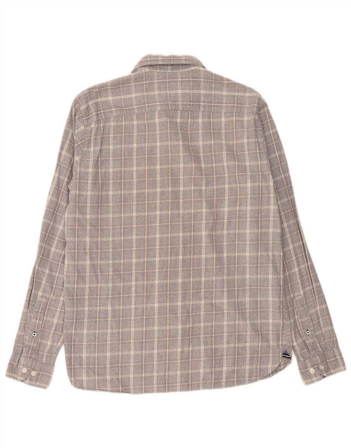 Crew Clothing Cămașă Slim Fit pentru bărbați, bumbac cu carouri, gri mare