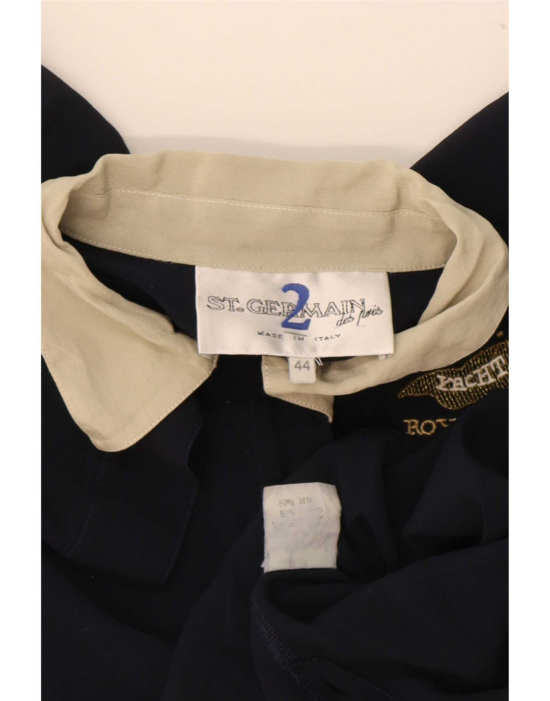 St. Germain Tricou Polo Des Pres pentru femei IT 44 Medium Bleumarin Colorblock