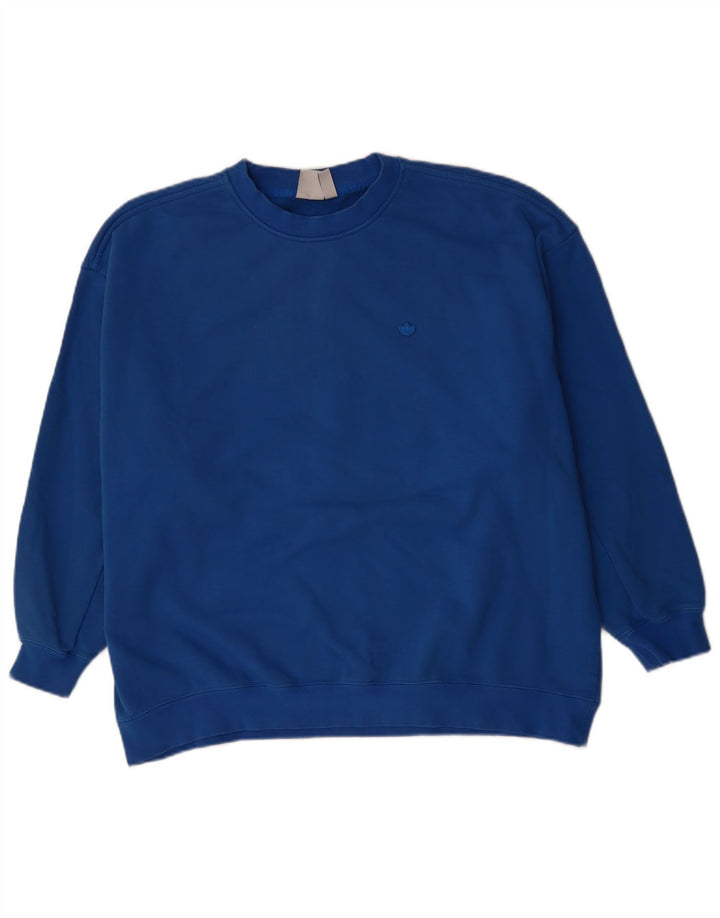 Pulover supradimensionat pentru femei ADIDAS UK 14 Bumbac albastru mare