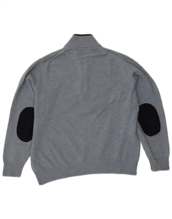 Pulover pentru bărbați Fred Perry, cu fermoar, lână albastră