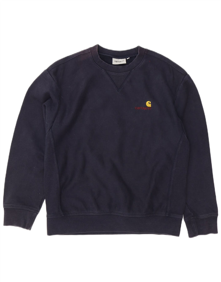Hanorac pentru bărbați Carhartt Pulover mediu din bumbac bleumarin