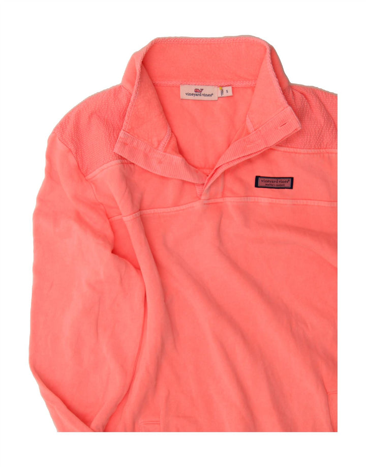 VINEYARD VINES Mens Button Neck Sweatshirt Jumper Small Pink Cotton Vintage Vineyard Vines and Second-Hand Vineyard Vines from Messina Hembry 