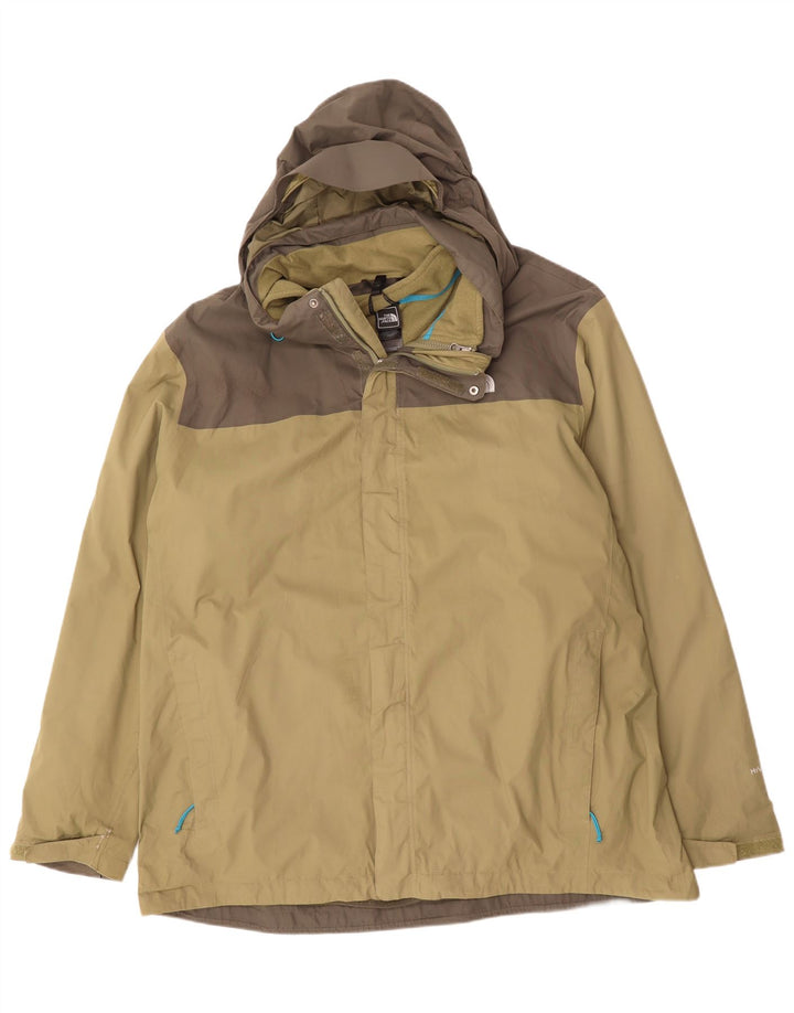The NORTH FACE Jachetă Windbreaker pentru bărbați cu glugă UK 46 3XL Kaki Colorblock
